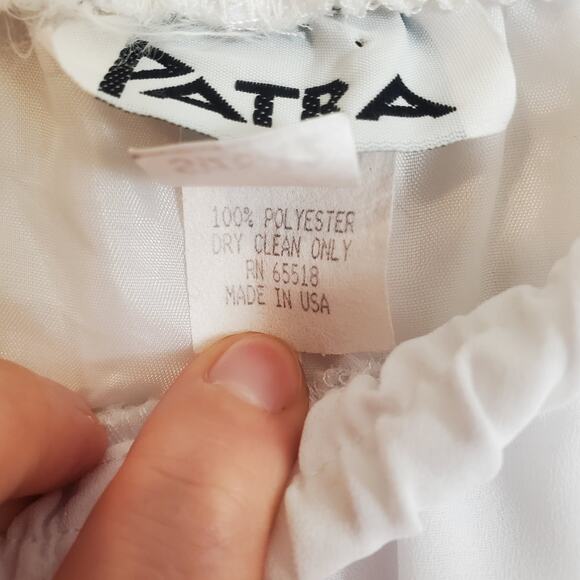 Vintage 80s Wide Leg Trousers White S/M - Picture 9 of 9